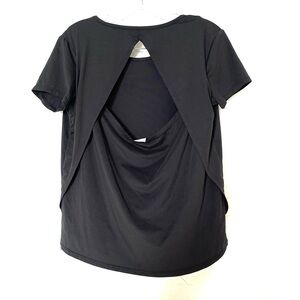 Champion Women's Black Short Sleeve Open-Back Tee